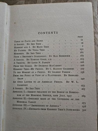 Herbert Beerbohm Tree. Some Memories Of Him And Of His Art Collected By Max Beerbohm. Hardback Second Edition With 57 Illustrations.  In Good Condition   See Photos For Same.