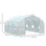 Walk-In Polytunnel Greenhouse with Roll-up Door and Mesh Windows, Warm House Garden Tunnel Plant Shelter, Galvanised Steel Frame, 4.5 x 3 x 2m, White Image 2