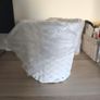 White Woven Waste Basket / Storage Basket Image 4
