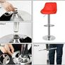 2x Modern Leather Swivel Bar Stools Breakfast Kitchen Chair Chrome Base Gas Lift (White) Image 2