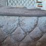 Crushed Sterling Velvet DOUBLE BED Frame - Silver Image 3