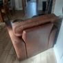 Leather Armchair & Pouffe Image 4