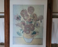 Free Wooden Picture Frame with Sunflower Print