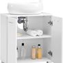 _Vanity cabinet, bathroom cabinet with double door, bathroom cabinet with adjustable shelf level, base cabinet with feet, for bathroom, 60 x 30 x 63 cm, white Image 5