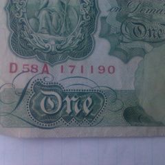 Bank of England. One Pond Note. Peppiatt.  (Price Reduction).