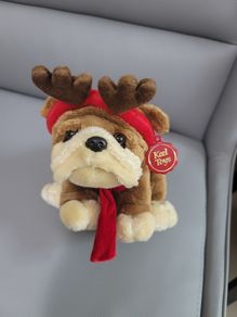 10 Inch Keel Toys Christmas Bulldog Plush Soft Toy Teddy Bear New