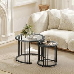 Round Nesting Coffee Tables Set of 2