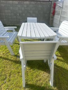 large garden table and chairs