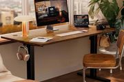Electric Standing Desk Height Adjustable 120 x 60cm, Sit Stand Desk with 4 Memory Smart Pannel, Home Office Desk with Splice Board