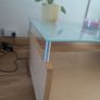 Modern Frosted Glass Coffee Table with Storage - Great Condition Image 3