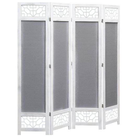 4-Panel Room Divider Grey 140x165 cm Fabric