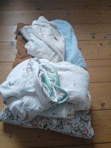 baby sleeping bags and towels