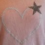 Carla Giannini Women's Angora Mix Top With Heart & Stars New With Tag Salmon Pink Image 2