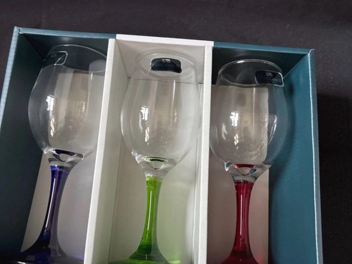 Newgrange Living Set of 6 Rainbow Coloured Stem Wine Glasses
