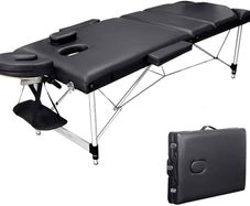 MASSIVE SALE Portable Massage Bed Table - 3-Section Aluminum Foldable Beauty Couch for Reiki Therapy Treatment Salon Healing - Metal Headrest Support/with Carry Bag