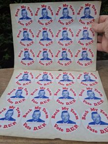 24 X Vintage Ian Paisley Campaign Stickers