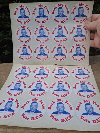 24 X Vintage Ian Paisley Campaign Stickers