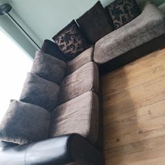 Portlaoise  L shape sofa with footstool and armchair