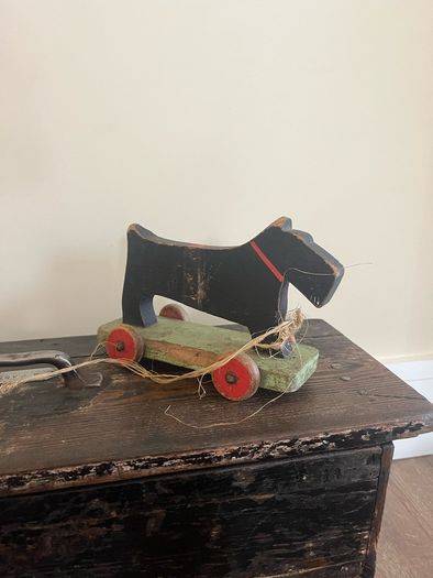 Antique Scratch built Toy Black Terrier Dog