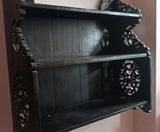 Carved wooden wall shelves
