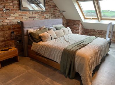 Super King Bed Frame from Oak with storage