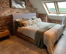 Super King Bed Frame from Oak with storage