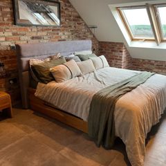 Super King Bed Frame from Oak with storage