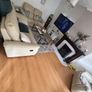 3 piece cream genuine leather reclining sofa suite Image 2
