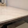 Large marble effect Dining table with 4 cream chairs Image 3