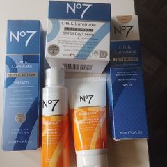 no 7 lift and luminate serum,day cream,serum foundation and radiance cleanser and toner
