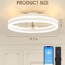 50cm Ceiling Fans with Lights and Remote, 6 Speeds and 3000K-6500K Dimmable Quiet Ceiling Fan Light, Smart Modern LED Fan Lights Ceiling for Bedroom Living Room Dining Room (White) Image 4