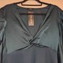 puff sleeve, twist front, teal, bodycon dress from Boohoo Image 3