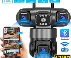 V380Pro 4G SIM GSM WiFi Security Camera 6K 12MP Three Lens Three Screen PTZ Panoramic Night Vision Video Surveillance CCTV