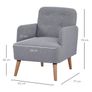 Upholstered Armchair, Grey Image 3