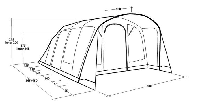 Outwell Colorado 6 Air Beam large Family Air Beam Tent New