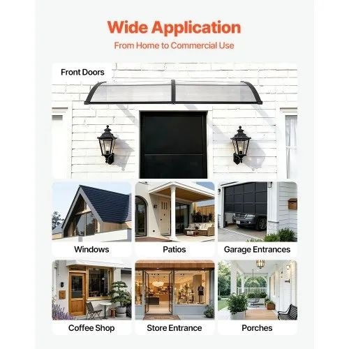 Awnings for Door Entrance, 38 x 78 in, Exterior Front Door Window Awnings with Drainage & ABS Bracket, Rain Snow Sun Protection