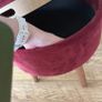 foot stool with tray top wine velvet Image 6