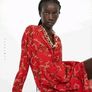 ZARA red chain print shirt dress S Image 8