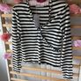Mango top size medium wrap effect long sleeves black & ivory cream Image 5