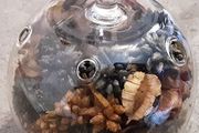 Glass apple potpourri holder