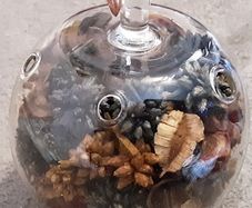 Glass apple potpourri holder