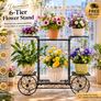 Decorative 6-Tier Metal Plant Stand with Wheels Image 3
