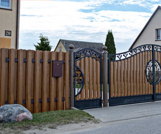 Metal fence timber imitation