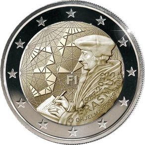 Finland 2 Euro Commemorative Coin 2022 - Erasmus. Uncirculated.