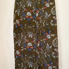 GLAMOROUS Sheer Khaki Floral Skirt Size S!