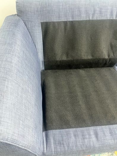 Navy Blue Three Seater Fabric Sofa