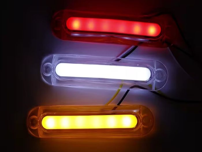 2pcs  LED Signal Light Strip, Red, Yellow, White Side Lights,