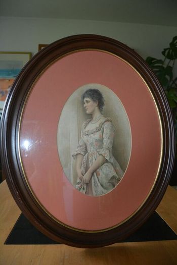 Vintage large oval picture