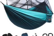 NEW SALE | Camping Hammock with Mosquito Net, Double &amp; Single Lightweight Portable Hammocks with Tree Straps, Parachute Hammock for Camping, Backpacking, Traveling &amp; Hiking
