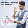 2025 New Bluetooth Earphones with 4 ENC Noise Cancelling Mic, Bass Boost 87%, 50H Ear phones with IP6 Waterproof-A10bBlack Image 4